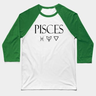 Pisces Glyph Planet Element Baseball T-Shirt